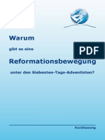 Warum Gibt Es Eine Reformationsbewegung, Eine Reformgemeinde Unter Den Adventisten?