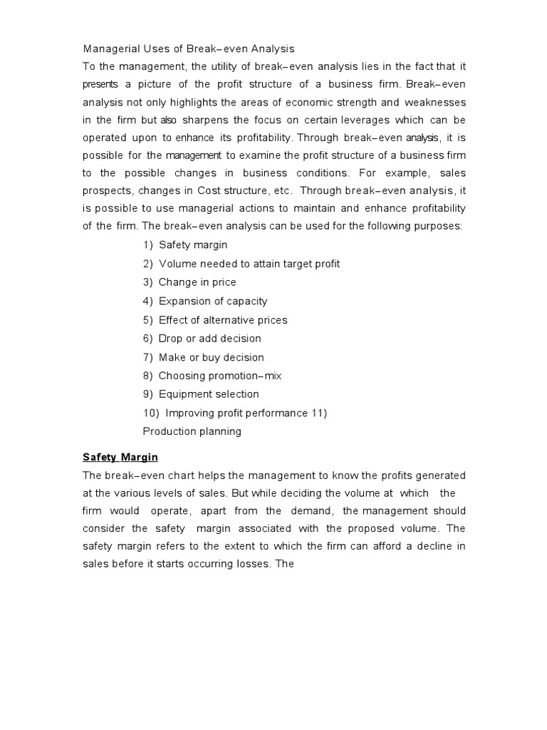 managerial-uses-of-break-even-analysis-pdf-marketing-market