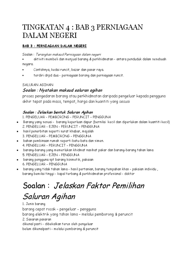 Tingkatan 4 Nota Bab 3 Pdf