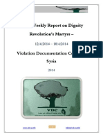 The Weekly Report On Dignity Revolution's Martyrs - Violation Documentation Center in Syria