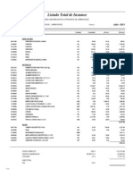 Lista de Insumos