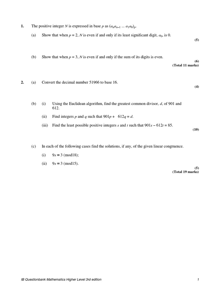 IB Questionbank Mathematics Higher Level 3rd Edition 1 | PDF