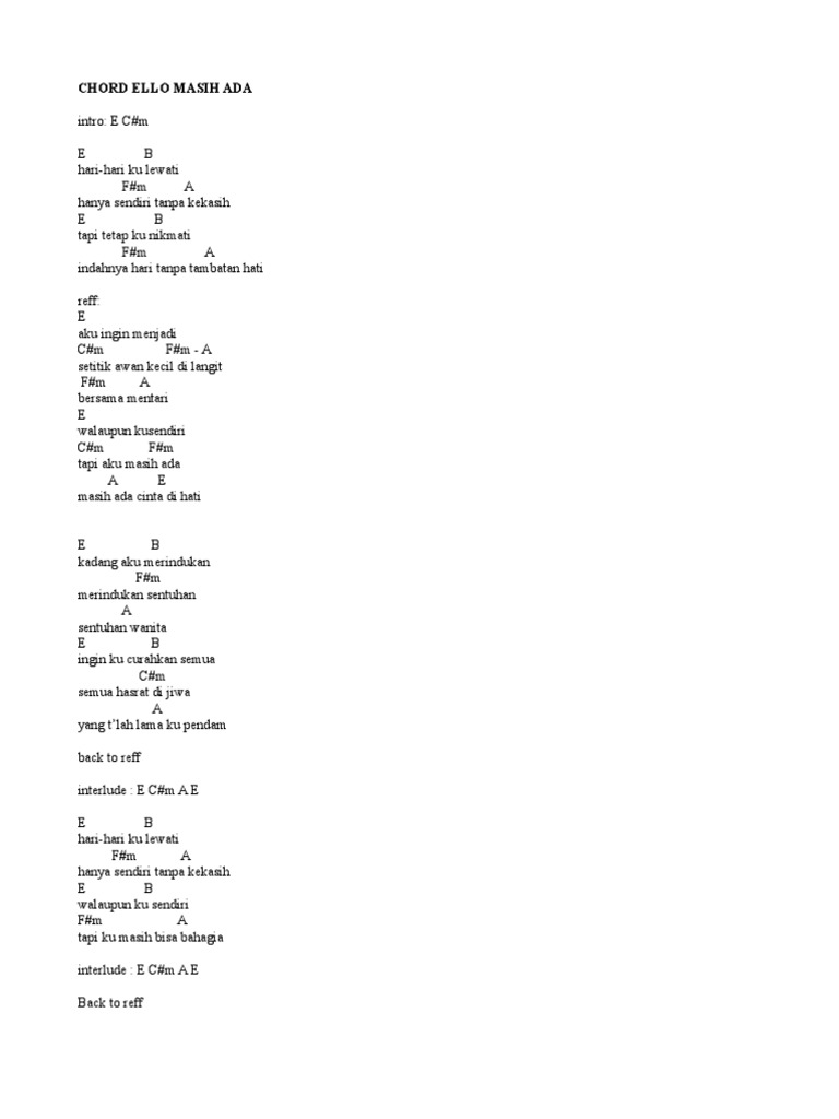 Ello Masih Ada Lirik Youtube