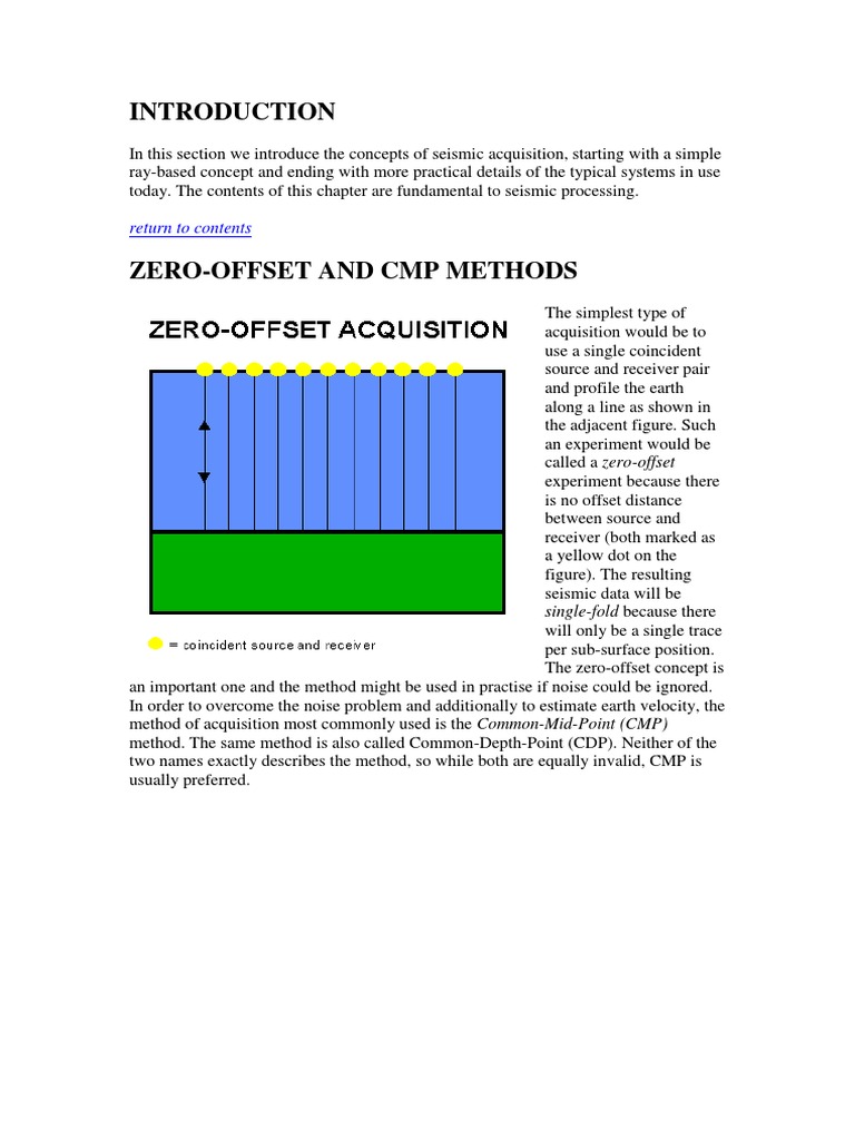 Seismic Acquisition: CMP Methods Explained | PDF | Reflection ...