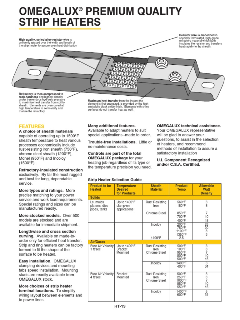 Strip Heater Technical Catalogue Flow Measurement Refractory