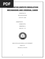 Alternative Dispute Resolution Mechanisms and Criminal Cases