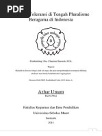Download Merajut Toleransi Di Tengah Pluralisme Beragama Di Indonesia by Azhar Umam SN219459206 doc pdf