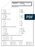 Algebra - revisão de operações fundamentais