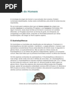 A Origem Do Homem