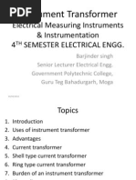 Instrument Transformer: Electrical Measuring Instruments & Instrumentation 4 Semester Electrical Engg