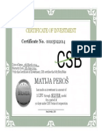 CSB Certificate of Investment Word Template