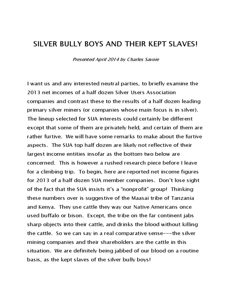 Silver Bully Boys and Their Kept Slaves PDF The United