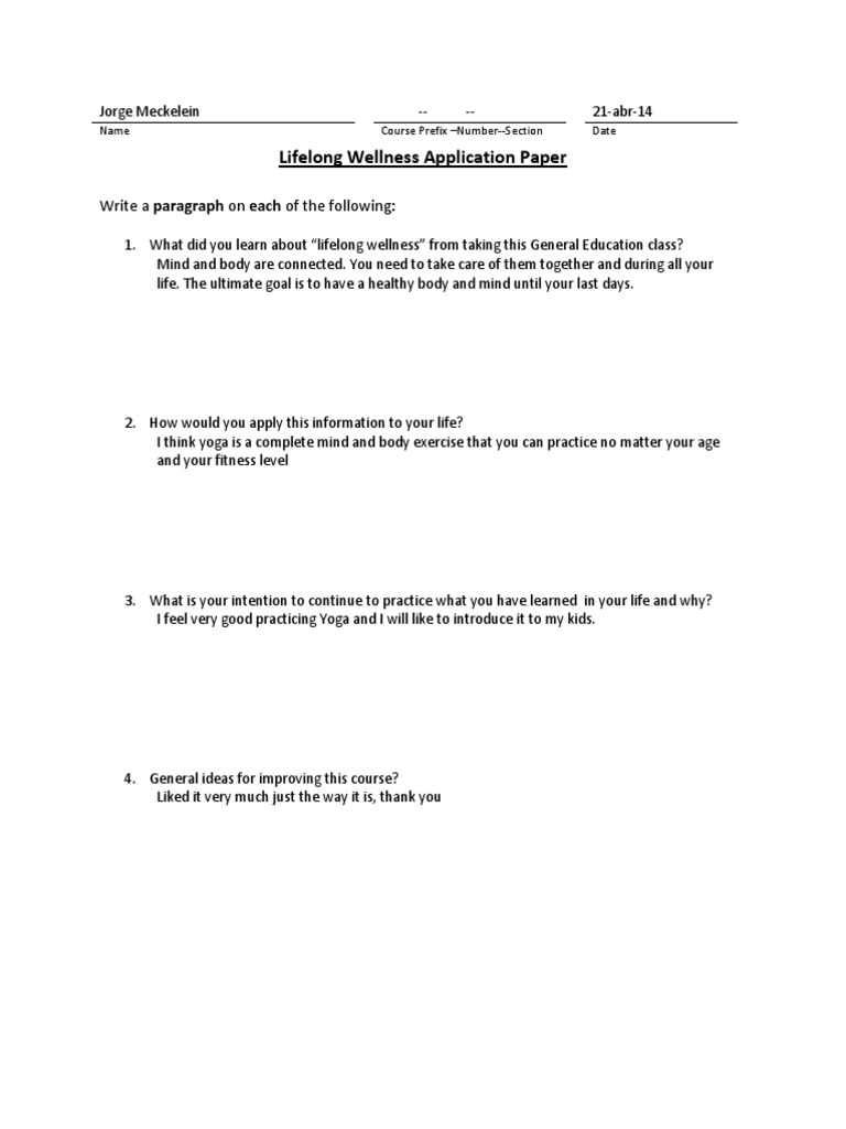 Lifelong Wellness Insights and Applications | PDF