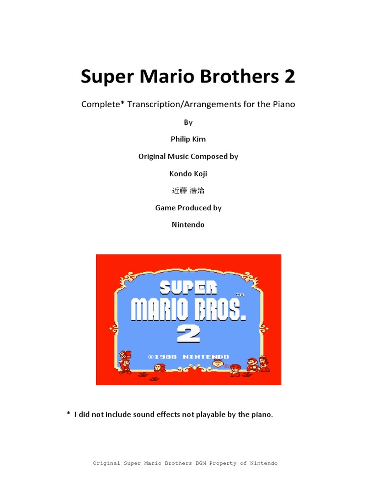 Smb2 Complete | PDF | Sheet Music | Nintendo