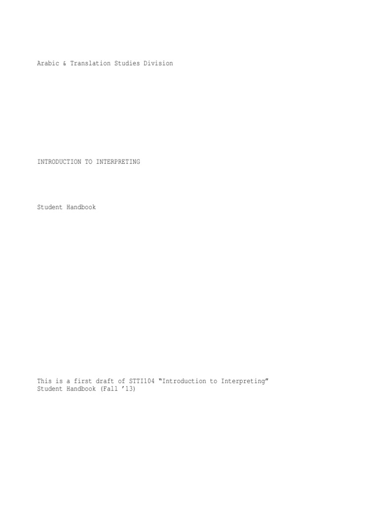 Introduction To Interpreting STUDY GUIDE | PDF | Translations ...