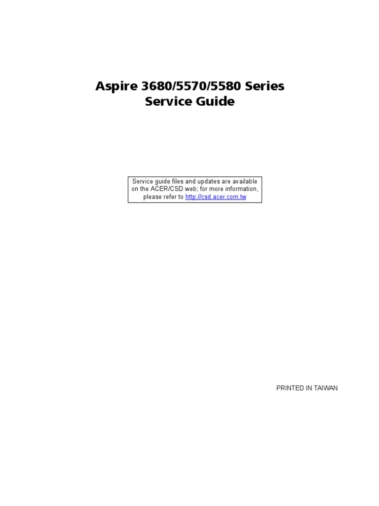 Service Manual Acer Aspire 3680 5570 5580 | Ieee 802.11 | Media Technology