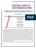 High Voltage Measurement Techniques-A Review: ISSN 2319-9725