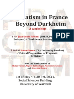 Pragmatism in France Beyond Durkheim: A Workshop
