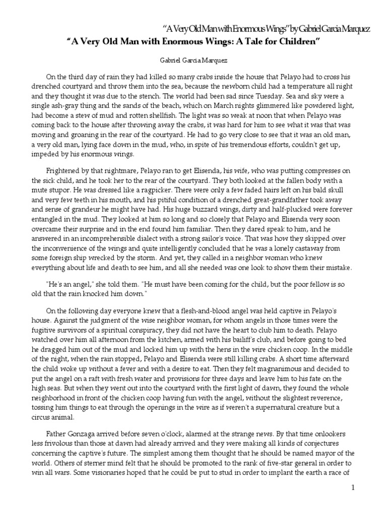 A Very Old Man With Enormous Wings Pdf
