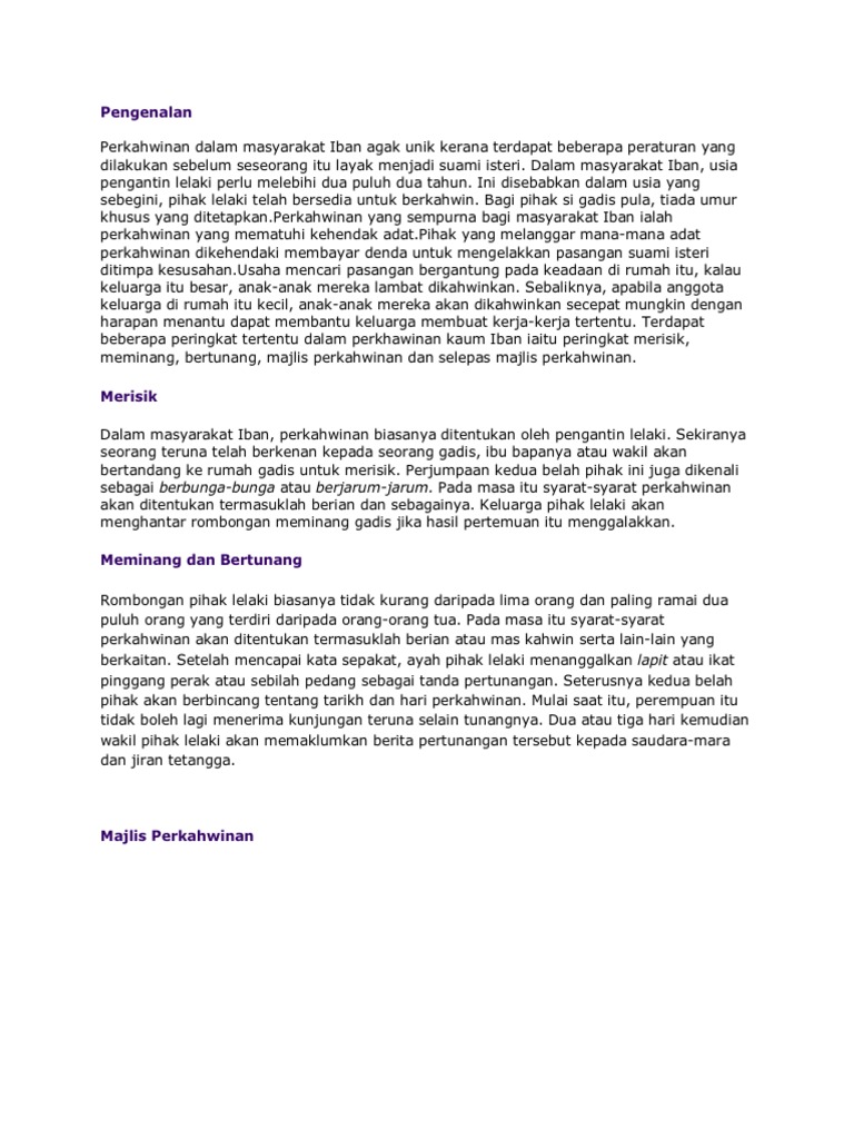 Adat Perkahwinan Kaum Iban Pdf