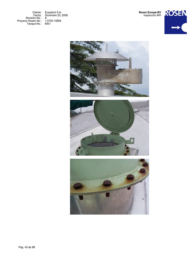 Inspección API de Tanque para Ecopetrol | PDF | Tanques | Herramientas