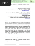Território e Usos Dos Espaços Públicos Da Cidade de Ilhéus