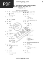 KEAM 2014 Physics & Chemistry Question Paper with Solutions 