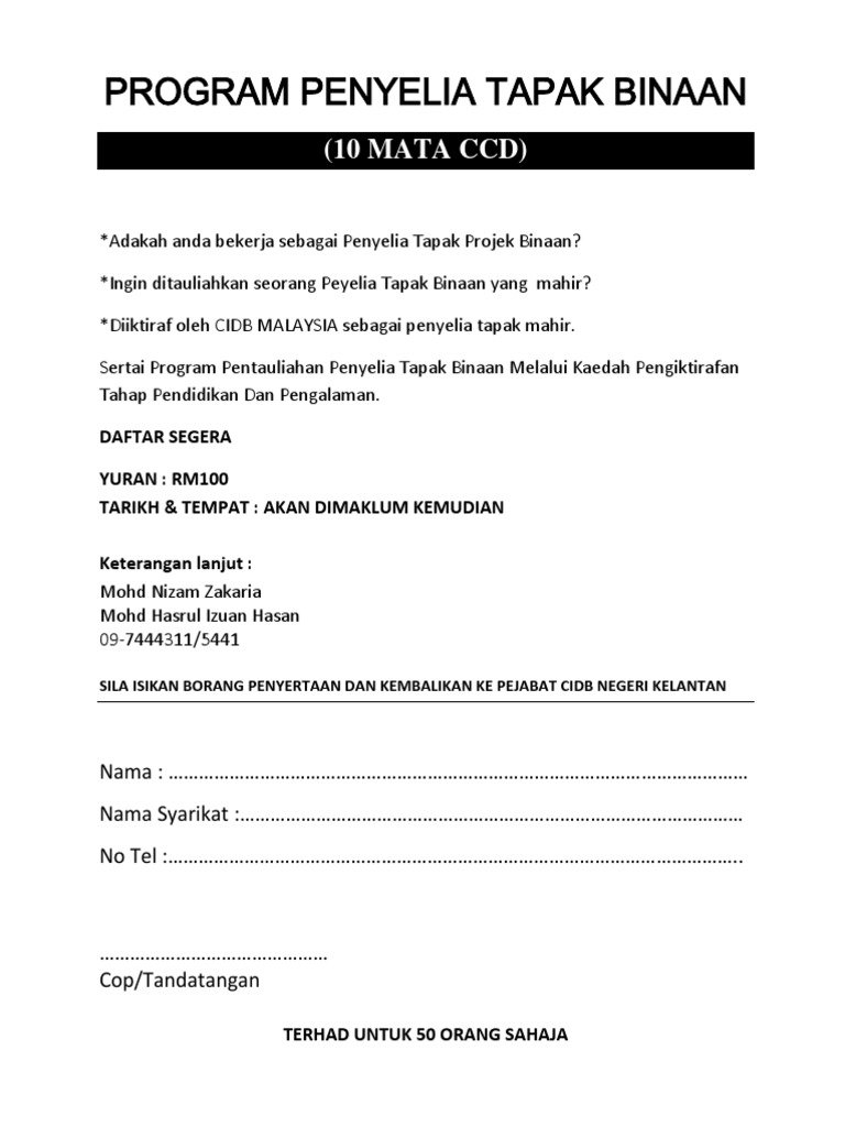 Program Penyelia Tapak Binaan | PDF