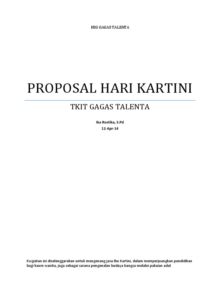 27++ Contoh proposal hari kartini ideas in 2021 