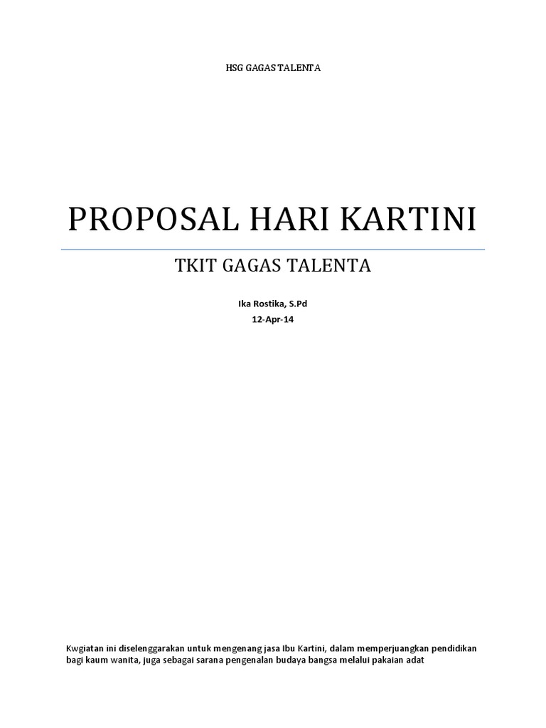 Contoh Proposal Hari Kartini PDF