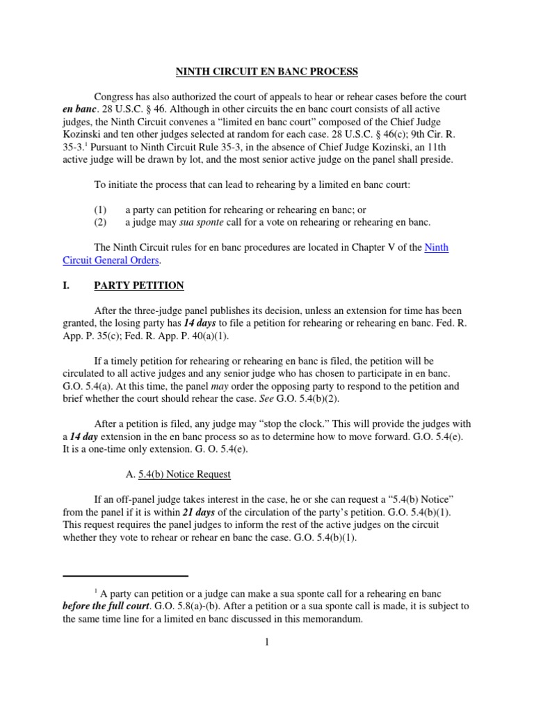 Ninth Circuit En Banc Procedures | PDF | En Banc | United States Court ...