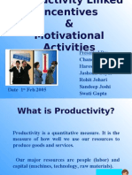 Productivity Linked Incentives & Motivational Activities