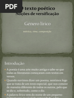 Texto Lírico - Noções de Versificação