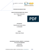 Trabajo Colaborativo 1 Procesos de Manufactura Unad