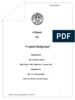 "Capital Budgeting": A Report On