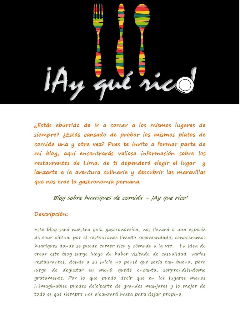¡Ay Qué Rico! | PDF | Estilo de vida