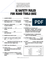 Basic Safety Rules For Hand Tools Quiz: © 2000 S A C, I