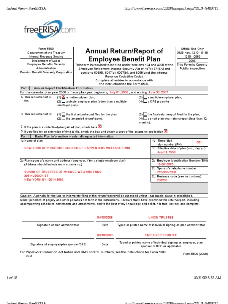 Carpenters Welfare Fund 2007 Insurance Annuity (American)