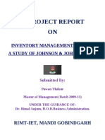 Final Project On Inventory Management in Johnson & Johnson