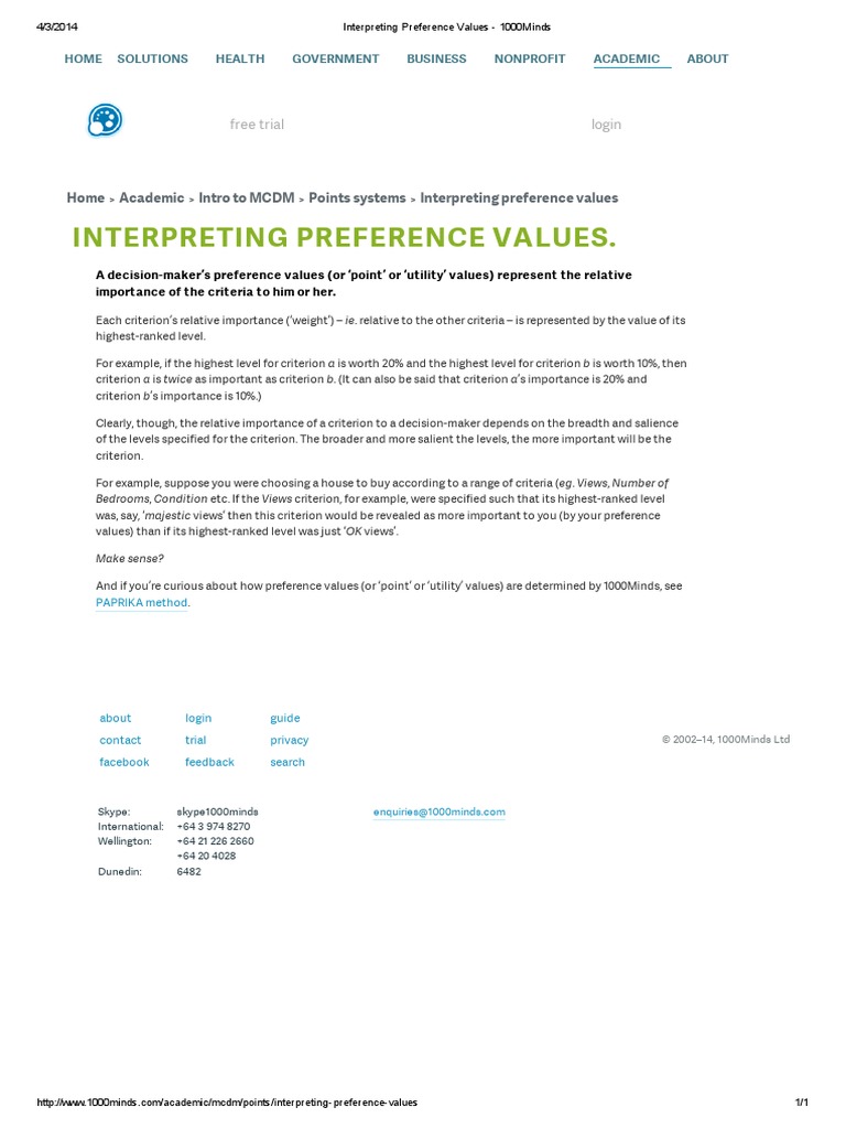 Interpreting Preference Values | PDF | Microeconomics | Mathematical ...