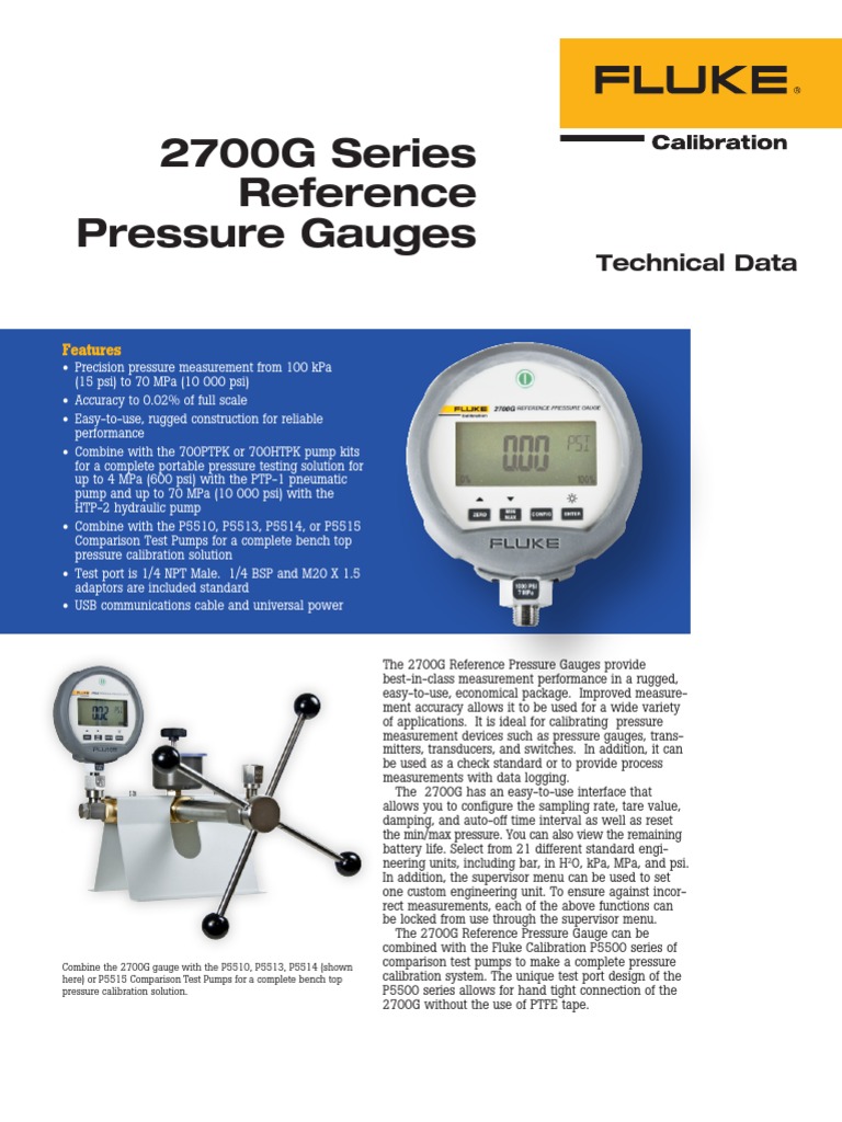 2700G Series Reference Pressure Gauges.pdf Calibration Pressure Measurement