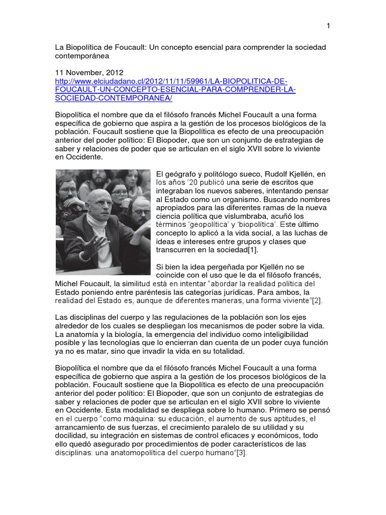 La Biopolítica de Foucault PDF