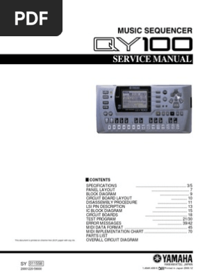 YAMAHA QY100 Service Manual | PDF | Distortion | Random