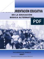 Tutoría y Orientación Educativa en Básica Alternativa