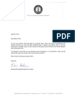 Mayor Ford Wager Letter