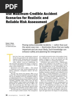 Use Maximum-Credible Accident Scenarios For Realistic and Reliable Risk Assessment