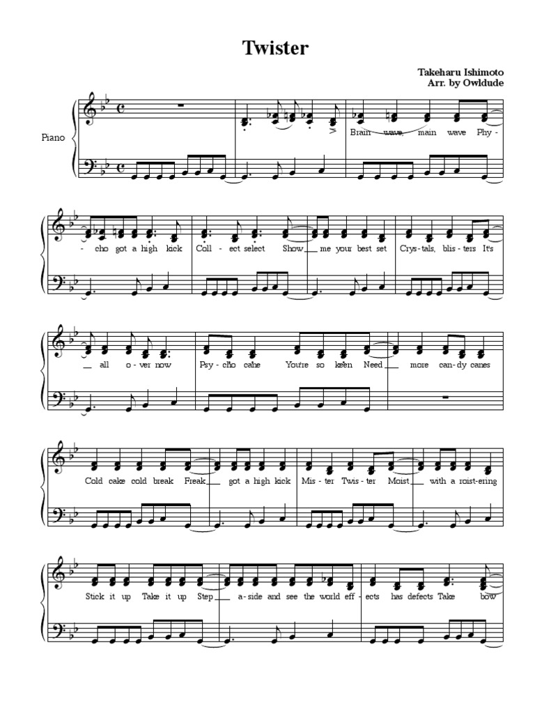 Twister The World Ends With You piano