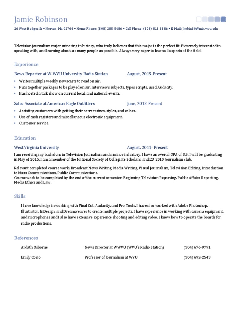 Jamie Robinson: Television Journalism Profile | PDF | Social Science