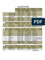 Spring 2012 Schedule Revised