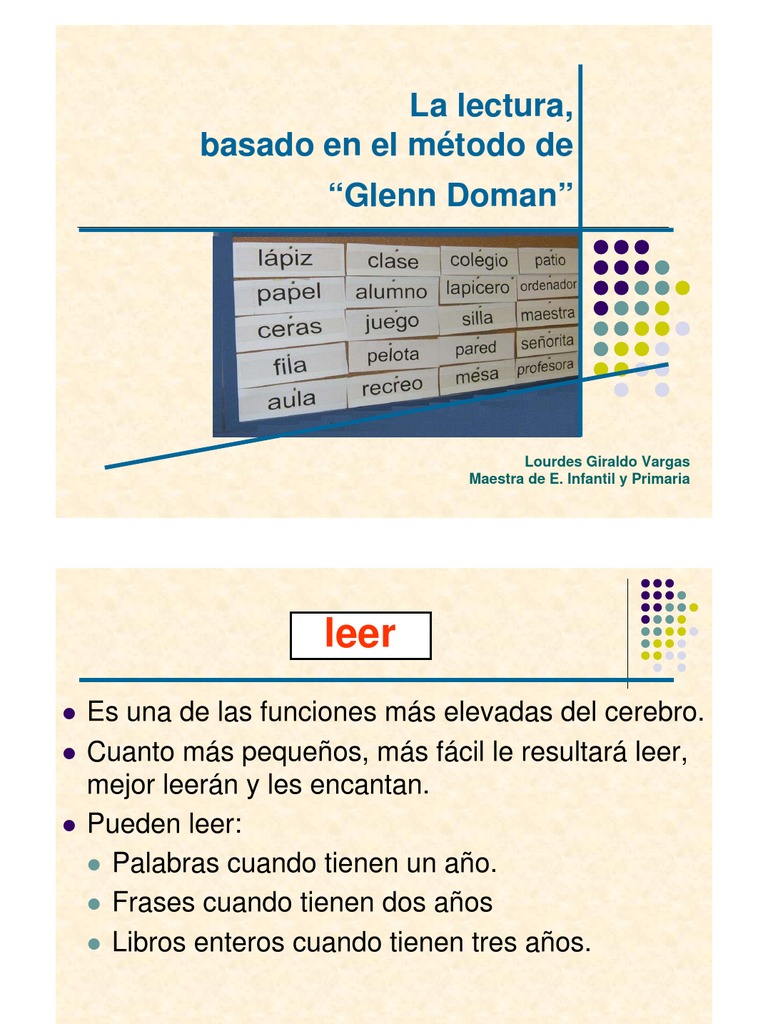 Resumen Metodo de Lectura Doman | Descargar gratis PDF | Palabra ...